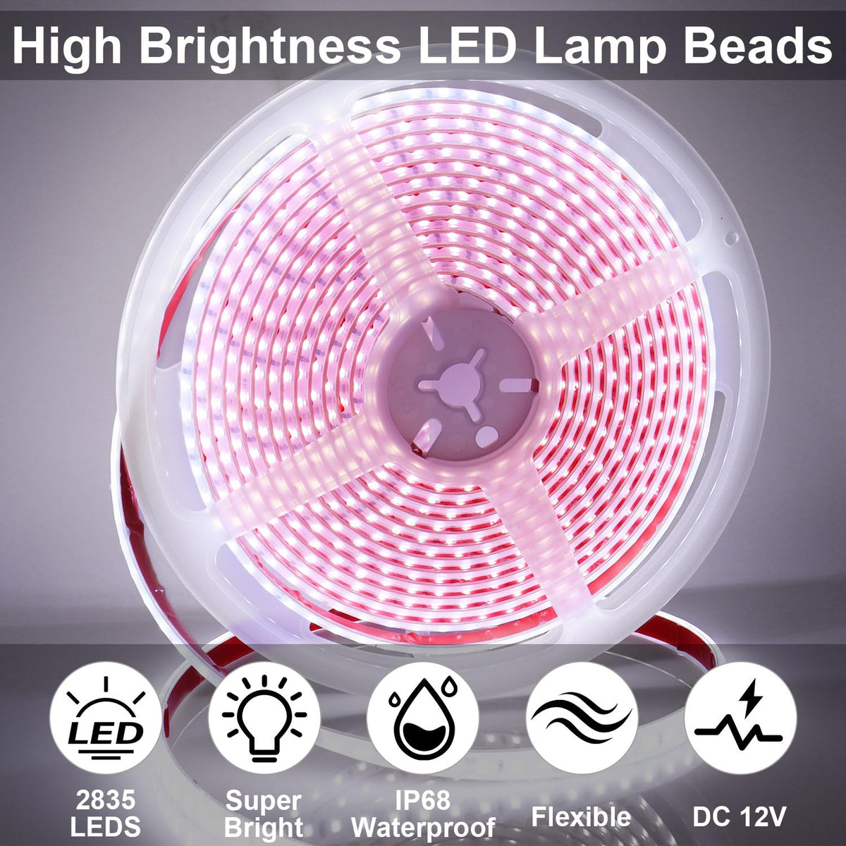 CCBASEBALL close-up of SMD 2835 LED chips and silicone coating offering weatherproof durability