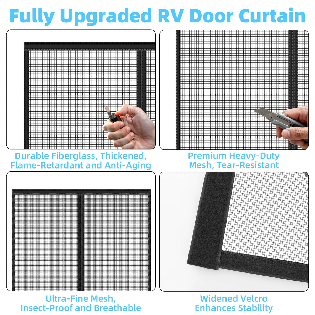 CCBASEBALL installed in RV entrance showing hands-free ventilation