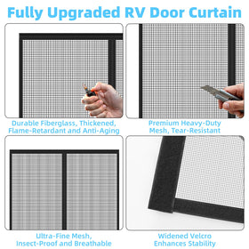 CCBASEBALL installed in RV entrance showing hands-free ventilation
