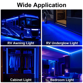 CCBASEBALL lights at campsite creating ambient blue illumination