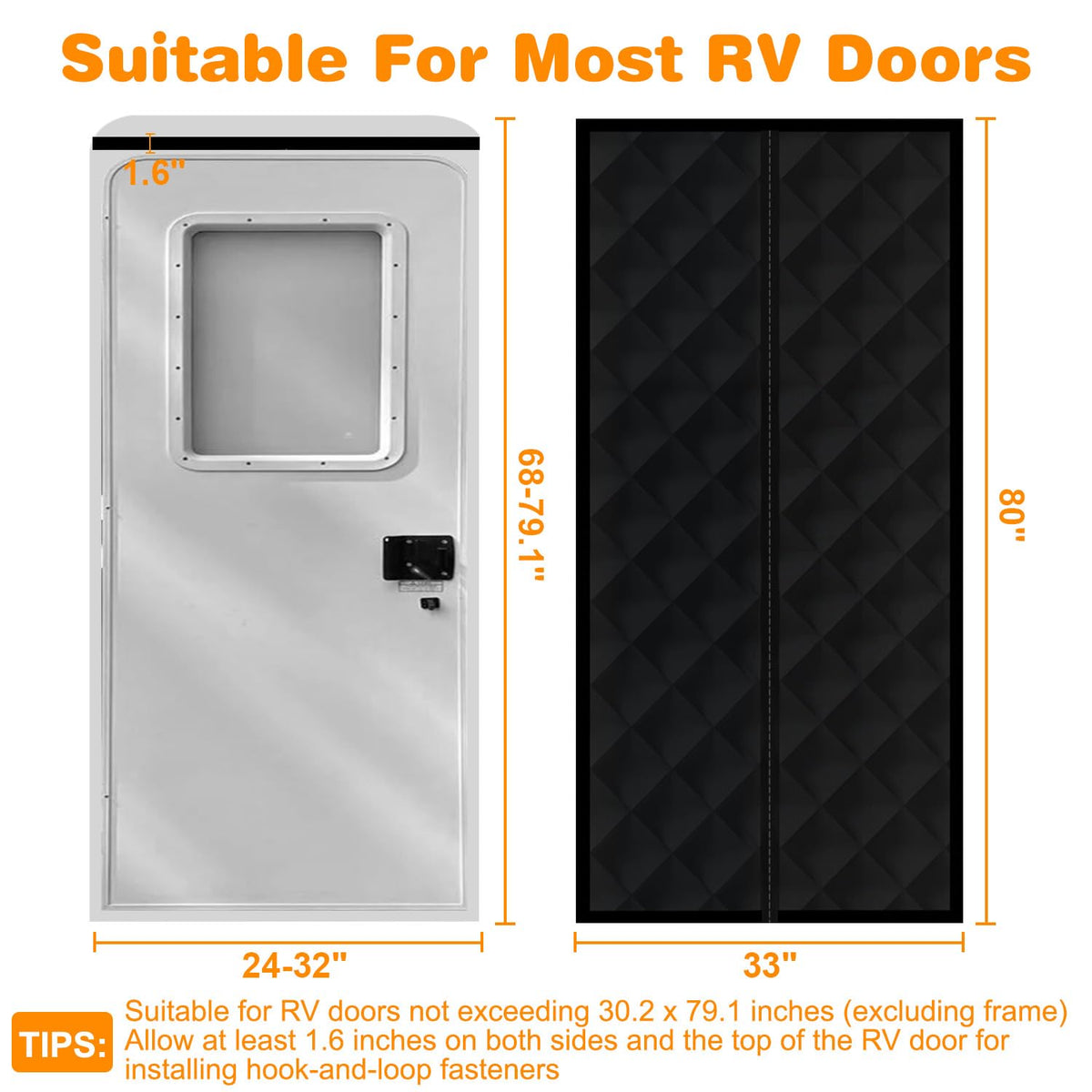 CCBASEBALL size comparison against a standard RV door for correct fit