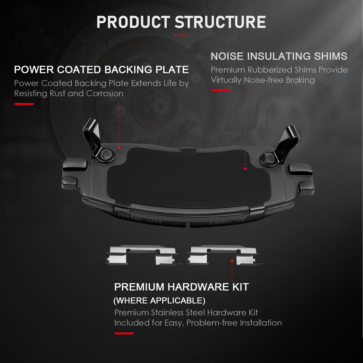 cciyu backing plate detail highlighting gasket to reduce vibration and noise