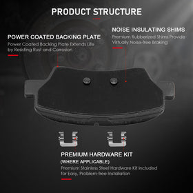 cciyu view of bonded anti-noise gasket on backing plate, reduces brake vibration