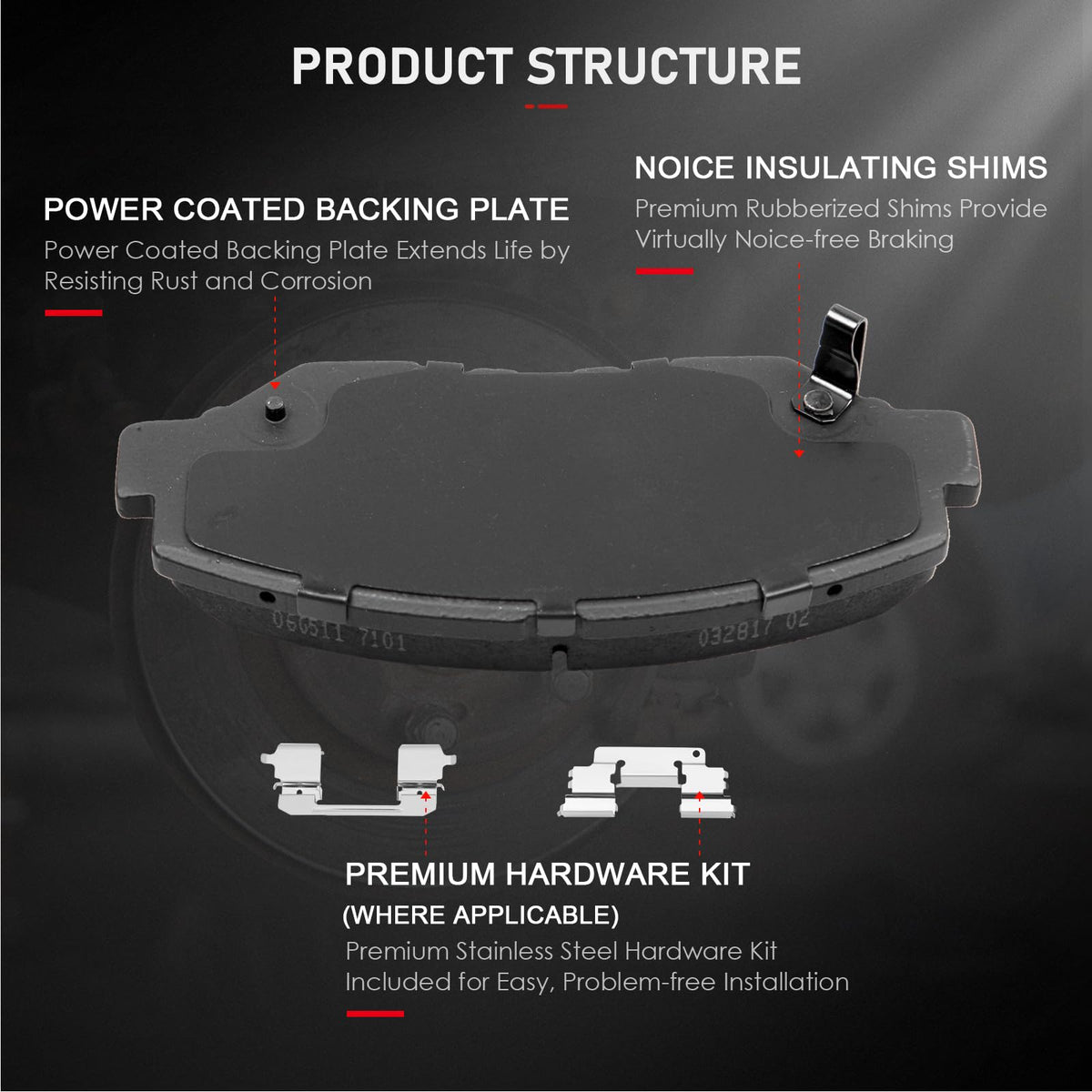 cciyu backing plate detail with bonded gasket for vibration damping benefit