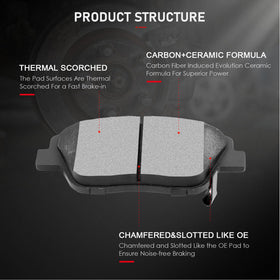 cciyu brake pad front and back detail highlighting solid backing plate and fitment tabs