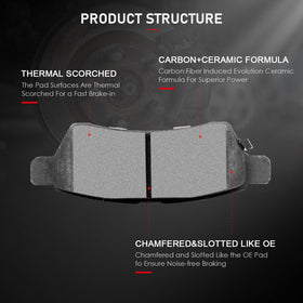 cciyu ceramic brake pad front face highlighting friction surface and quietness