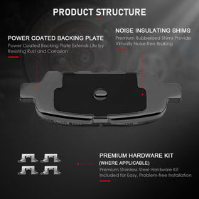 cciyu rear pad close-up illustrating backing plate and wear indicators for reliability