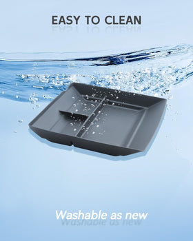 CDEFG tray holding phone keys coins and cables for fast retrieval