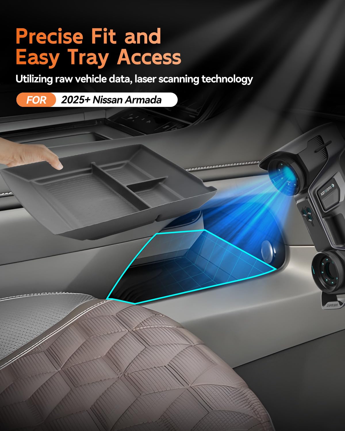 CDEFG close-up of tray divider detail highlighting precise fit