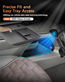 CDEFG close-up of tray divider detail highlighting precise fit