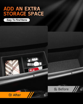 CDEFG lower compartment detail showing extra storage and cable management