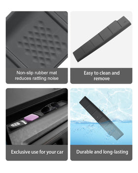 CDEFG nonslip mats inside tray preventing item movement benefit