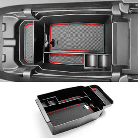 CDEFG front view of CX-50 console organizer showing neat storage benefits