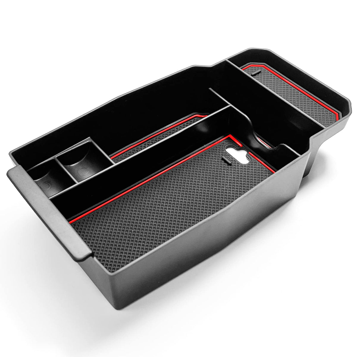 CDEFG lifestyle shot of CX-50 dashboard with tray organized for convenience benefit