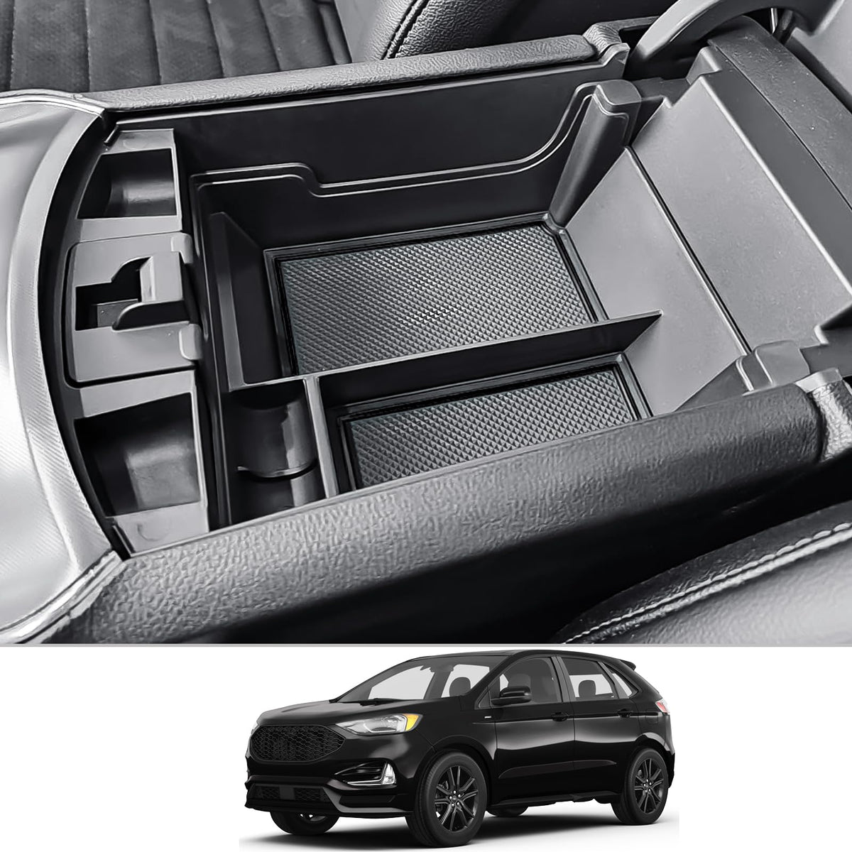 CDEFG front view of tray showing fit and clean finish for Ford Edge