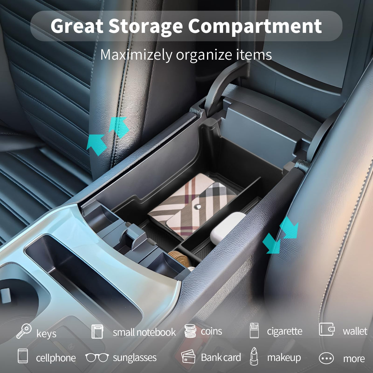 CDEFG nonslip mats detail preventing items from sliding in console