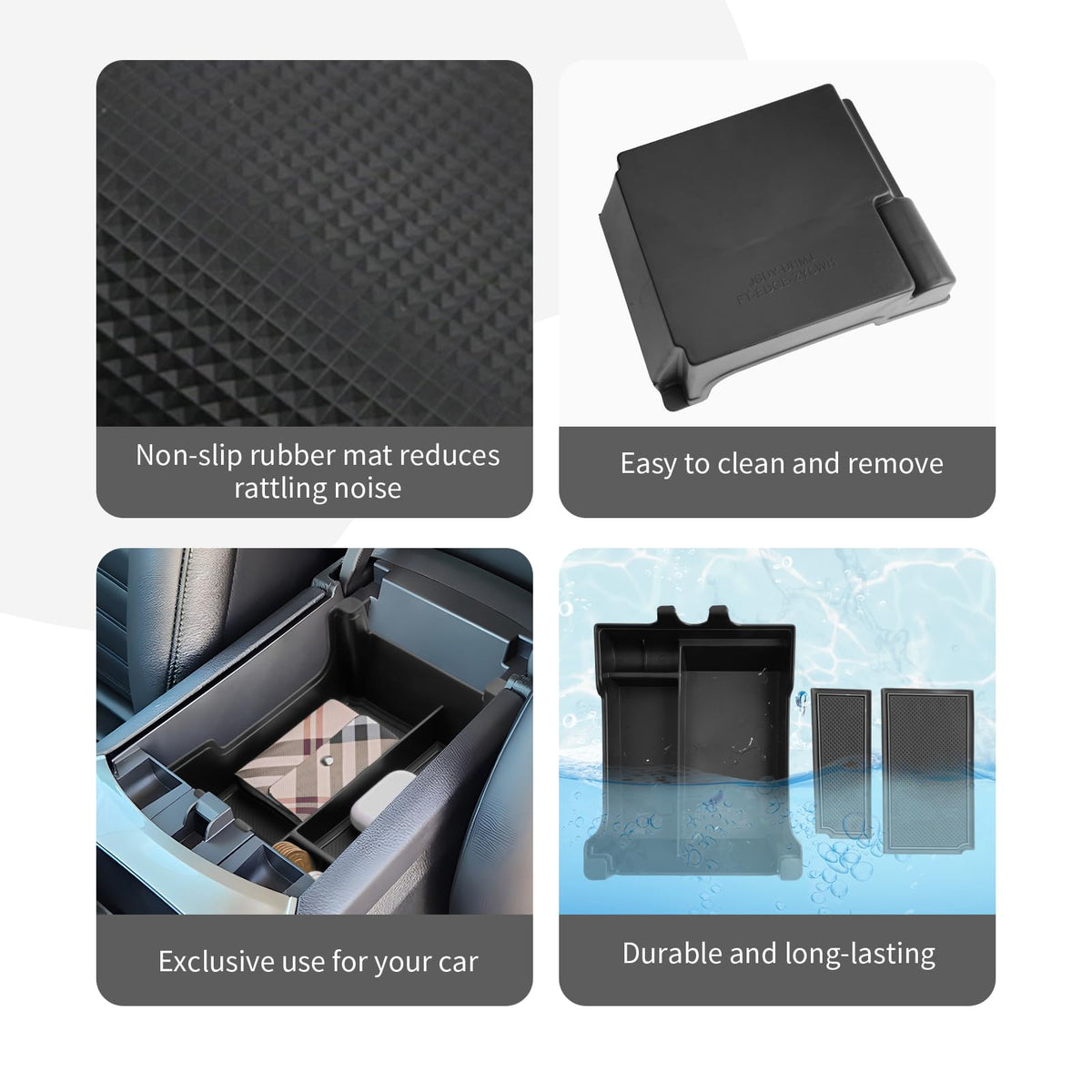 CDEFG tray holding phone and keys for quick access and clutter control