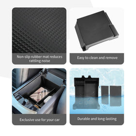 CDEFG tray holding phone and keys for quick access and clutter control