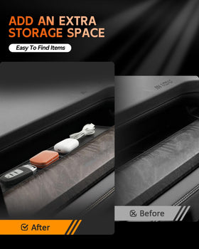 CDEFG tray with phone keys sunglasses showing organized storage benefit