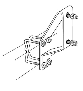 CE Smith U-bolts and zinc-plated hardware close-up for easy no-drill installation
