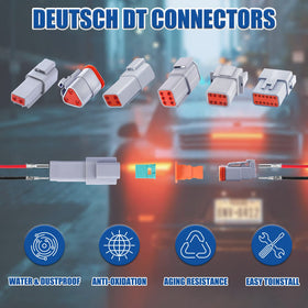 Cedolio connector mounted on motorcycle wiring for compact sealed connection