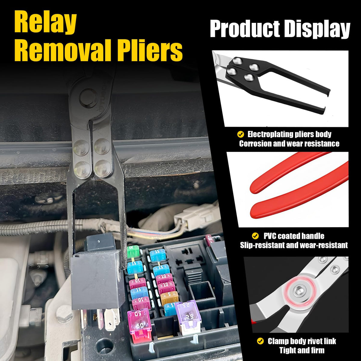 Celinfto hose removers hooked on a coolant hose to speed safe detachment