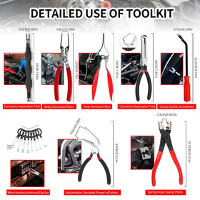 Celinfto straight and 60-degree angled pliers close-up for reaching tight spaces