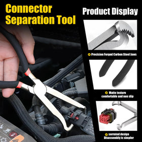 Celinfto tools in an engine bay demonstrating access to hard-to-reach connectors