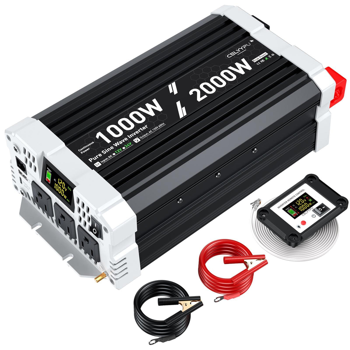 CELYYPU front panel showing AC sockets and ports for quick access and convenience