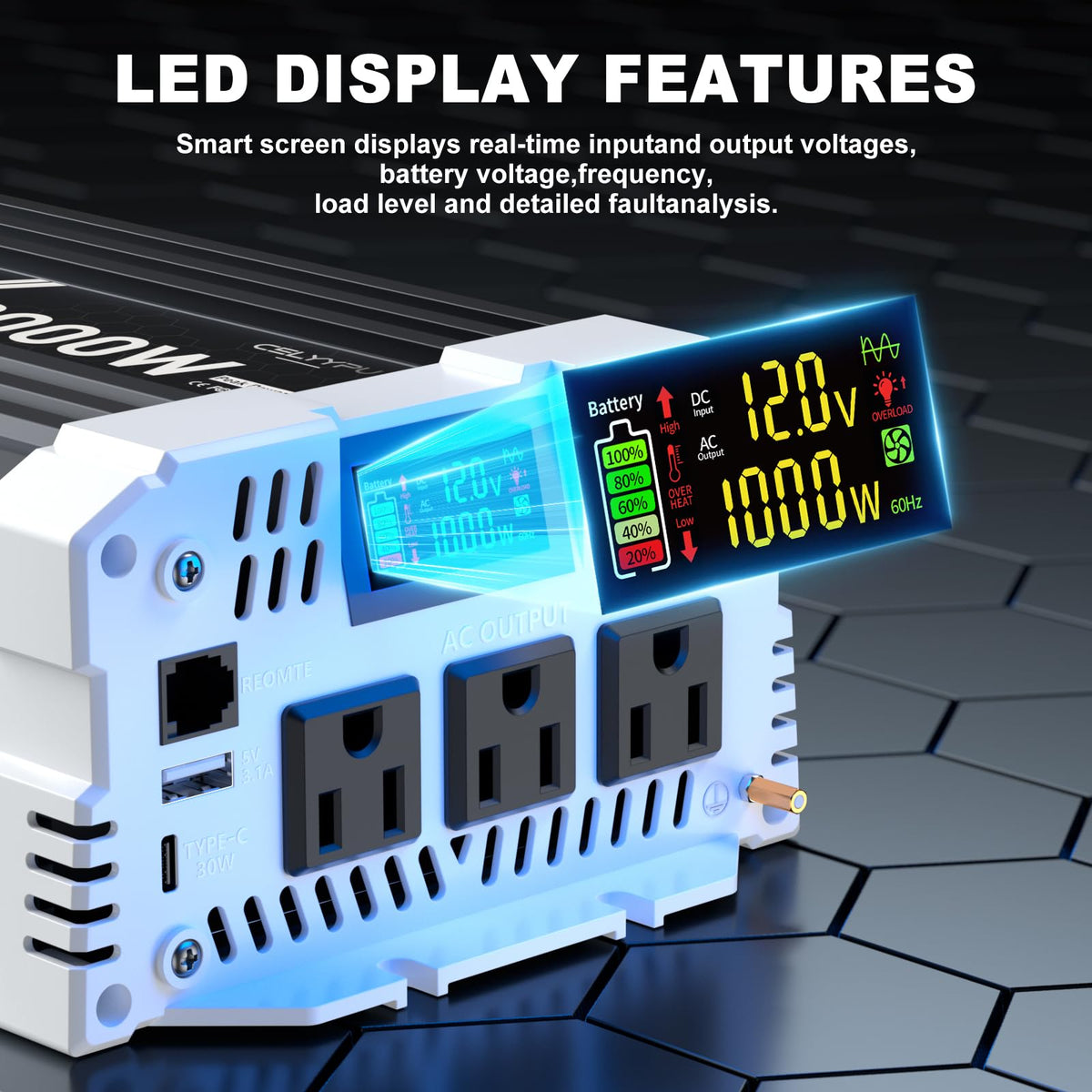 CELYYPU labeled hard-wiring terminals L N G for secure high-current connections