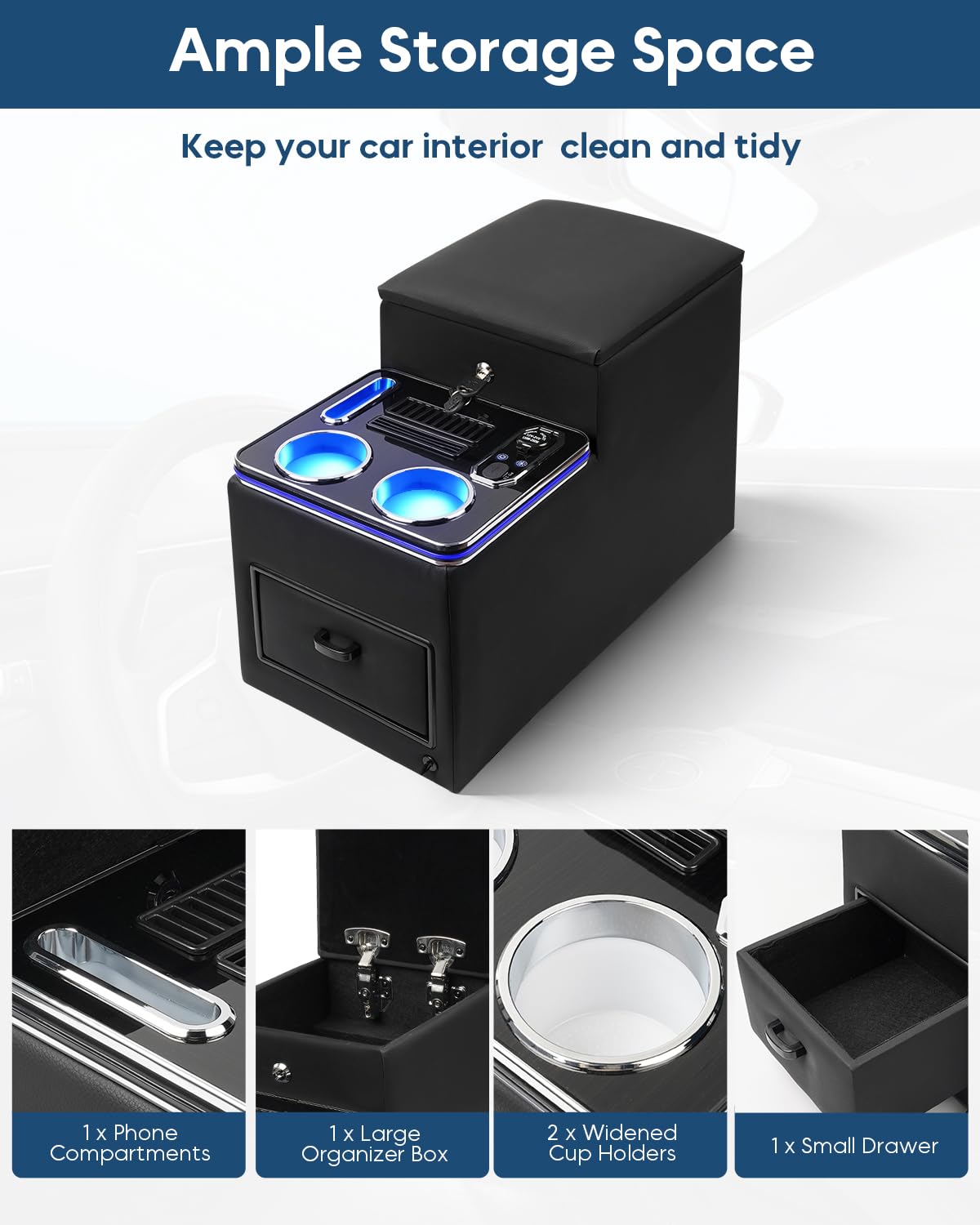 CEMOFE seven-color LED lighting creating ambient mood inside vehicle