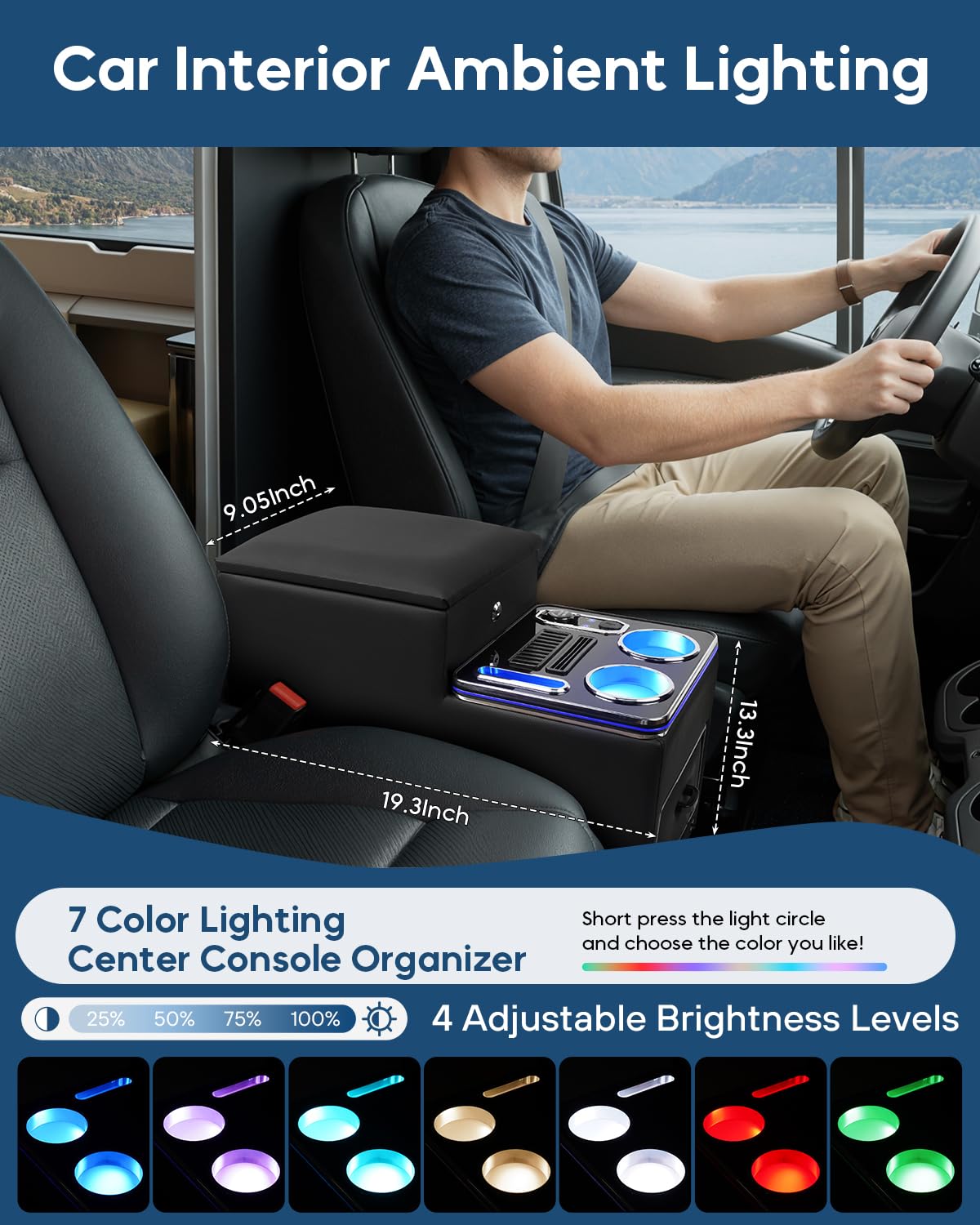 CEMOFE side view showing fast-charge USB and cigarette-lighter socket