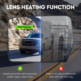 Cenfeild heated mirror close-up texture shows glass clarity and durability benefit