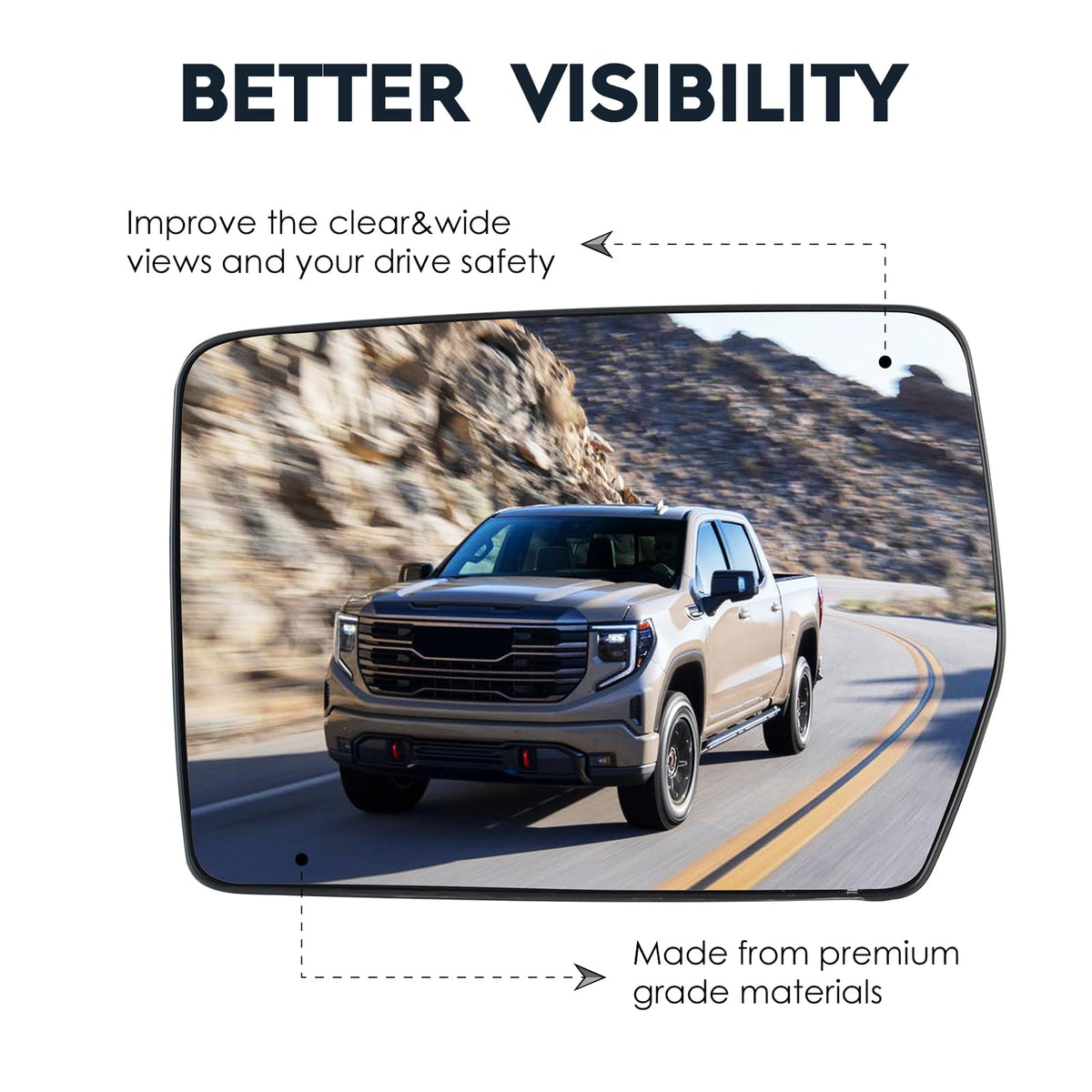 Cenfeild mirror installed on F-150 side restores rear visibility and safety benefit