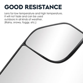 Cenfeild mirror held beside hands to show correct size and scale fit