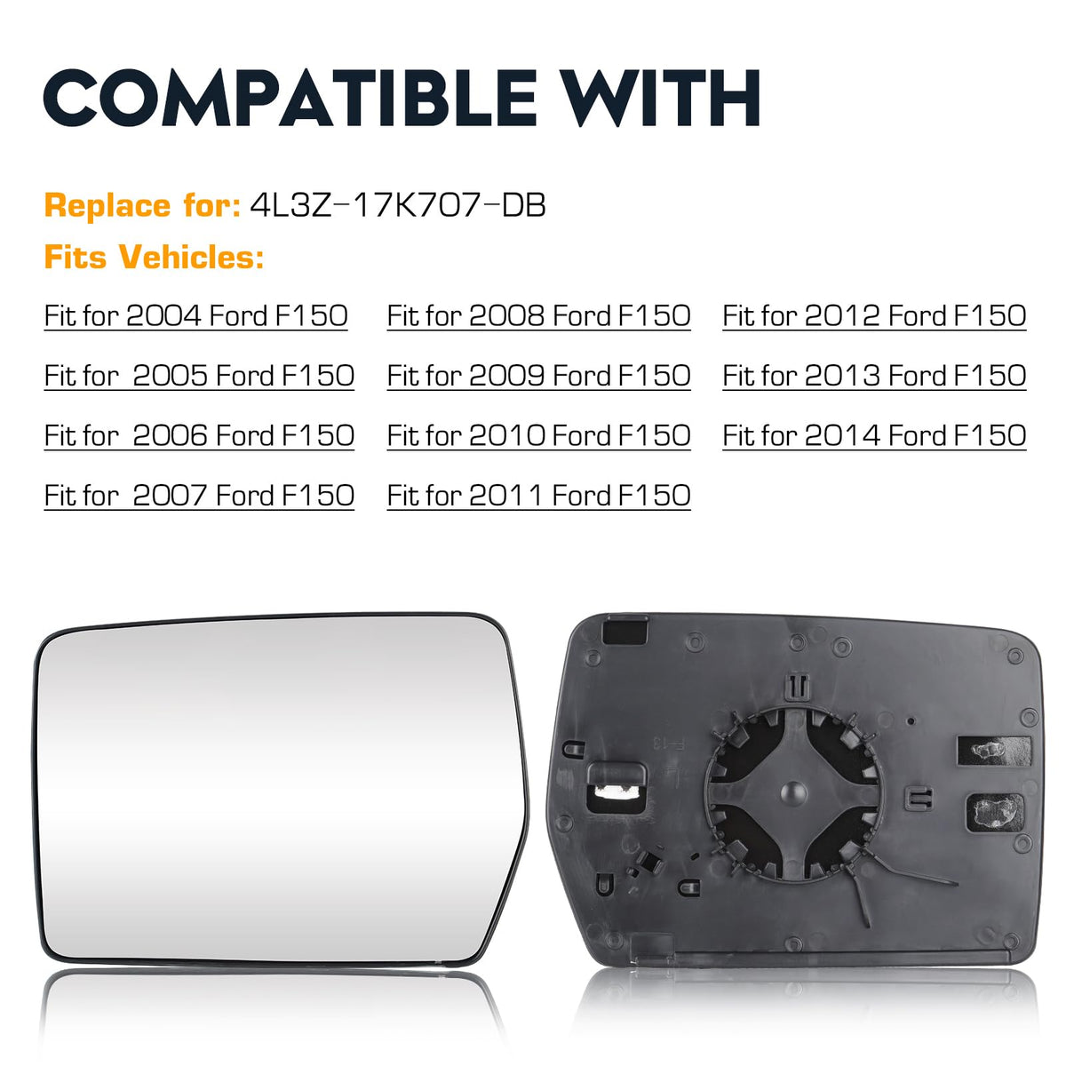 Cenfeild mirror next to ruler shows accurate OEM dimensions for correct fit benefit