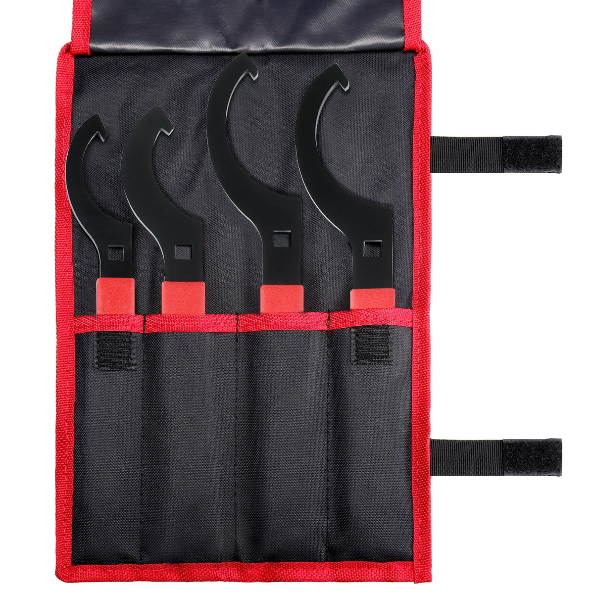 CENFORGE front view of four-piece spanner set showing organized layout and quick benefits