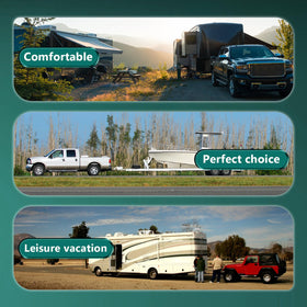 Cenipar installed on trailer coupler in driveway protecting cargo and gear