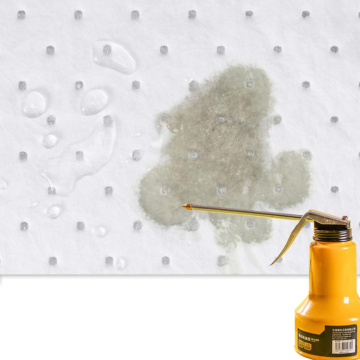 CenpRoz saturated pad held safely to show strength and no leakage