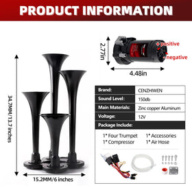 cenzhiwen horn kit next to ruler showing scale and fitment planning benefit