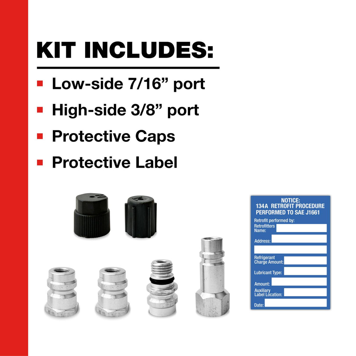 Certified A/C Pro low-side 7/16" port close-up for reliable service connection