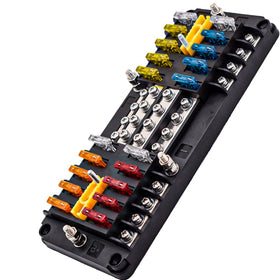 CEURSAVA front panel showing 16 fuse positions and clear cover for quick checks