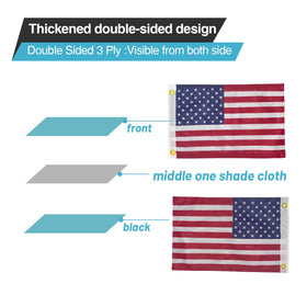 cezelux flag next to hand for scale showing convenient 12x18 size