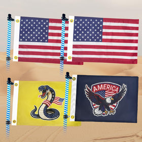 cezelux front view 12x18 American flag showing clear colors and visibility