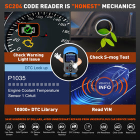 CGSULIT SC204 live data graph displaying RPM and coolant temperature benefits