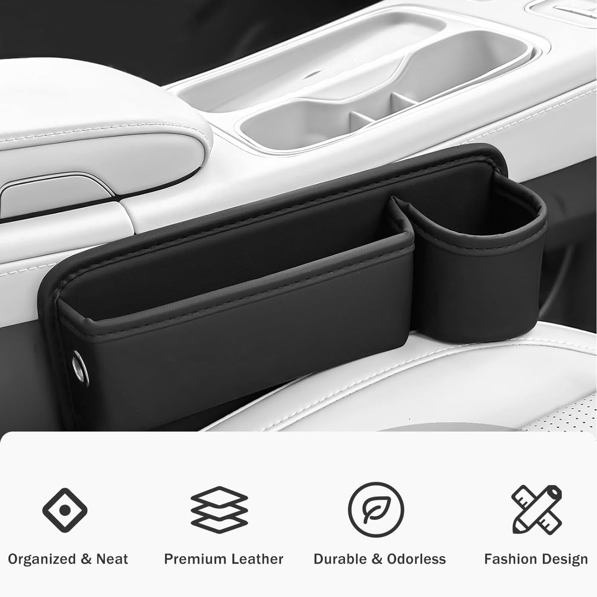CGYISOL close-up of leather texture and stitching, premium durable finish