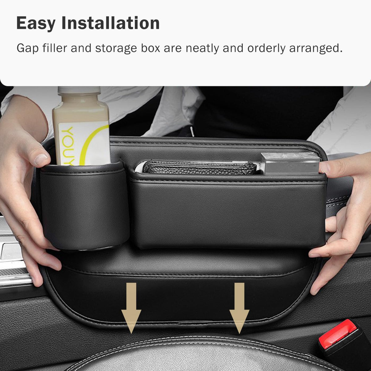 CGYISOL storing phone and wallet in compartment, keeps items secure