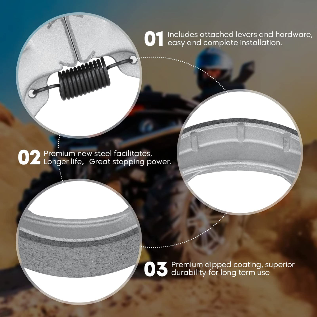 Chabushi close-up of friction surface and grooves for improved bite and debris shedding
