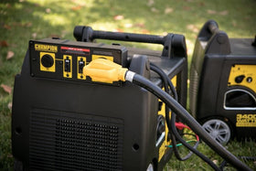 Champion ParaLINK 50A RV outlet closeup offering convenient shore-power access