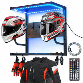Chaoos front view helmet rack showing sturdy mount and neat display benefit